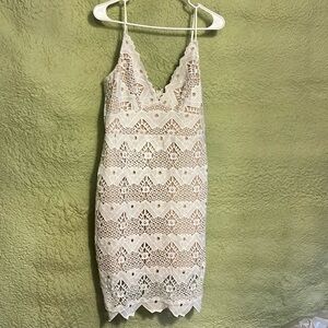 Geometric pattern cut out dress